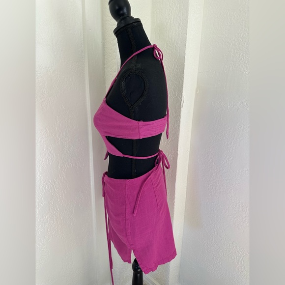 Linen Crop Top Skirt Set - Picture 5 of 5